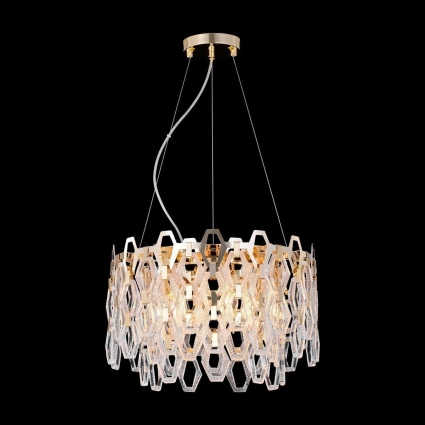 Подвесная люстра Maytoni Tissage MOD490PL-07G в стиле арт-деко, цвет золотой