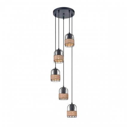 Подвесной светильник Vele Luce Extra VL6472P05 в стиле лофт, цвет черный