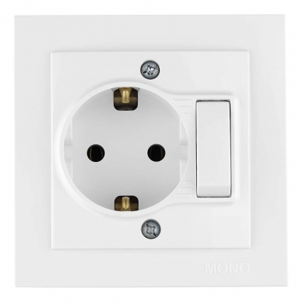 Розетка мебельная Mono Electric Accessories с/з 170-010002-008 в современном стиле, цвет белый