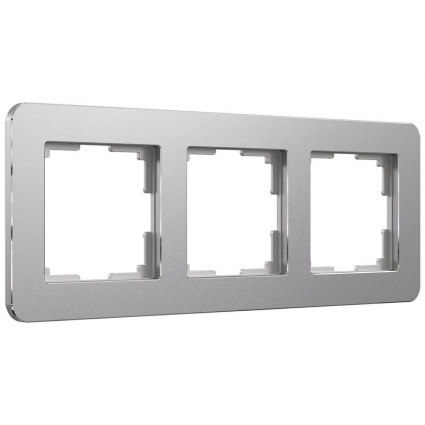 Рамка Werkel Platinum на 3 поста алюминий W0032606 4690389184475 в современном стиле