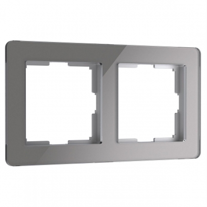 Рамка Werkel Acrylic на 2 поста графит W0022704 4690389184864 в современном стиле, цвет графит