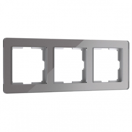 Рамка Werkel Acrylic на 3 поста графит W0032704 4690389184895 в современном стиле, цвет графит
