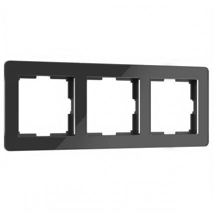Рамка Werkel Acrylic на 3 поста черный W0032708 4690389184888 в современном стиле, цвет черный