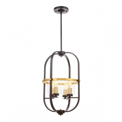 Подвесная люстра Lumina Deco Monterey LDP 1141-4 BK+MD в стиле лофт, цвет черный