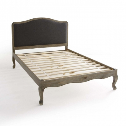 Кровать с основанием La Redoute Janel 160х200 серого цвета, с изголовьем, без ящиков