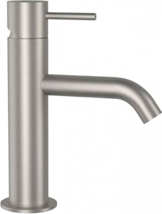 Смеситель для раковины Remer X Style Inox SSX10B с донным клапаном click-clack, однорычажный, сталь