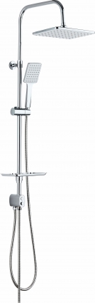 Душевая стойка ESKO ST1450 хром, штанга 130 см, шланг двойная оплетка, металлический 150 см