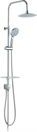 Душевая стойка ESKO ST1350 хром, штанга 130 см, шланг двойная оплетка, металлический 150 см