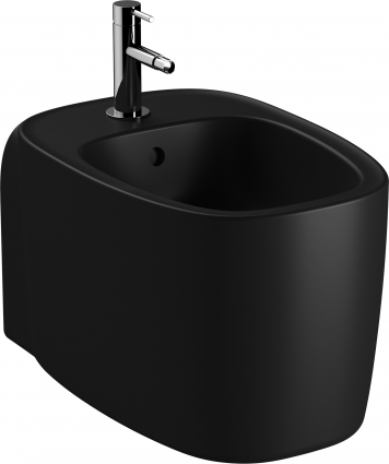 Биде подвесное VitrA Plural 7831B483-0288 матовое черное цвет черный, овальное, 36x54.5 см