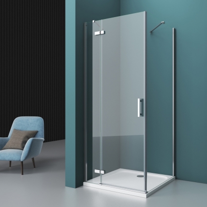 Душевой уголок BelBagno Kraft AH-12-100/80-C-Cr L прямоугольный, двери распашные