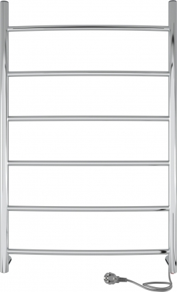 Полотенцесушитель электрический Indigo Arc LCAE80-50R серебристый хром, лесенка, 6 секций