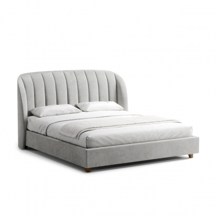 Кровать The IDEA Tulip 180х200 серого цвета с изголовьем, без ящиков