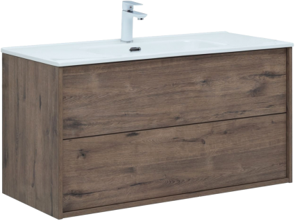 Тумба для комплекта Aquanet Lino 100 дуб веллингтон подвесная, с ящиками