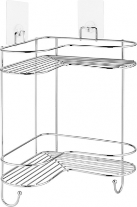 Полка Kleber Lite KLE-LT083 угловая, 2-ярусная, с крючками, подвесная