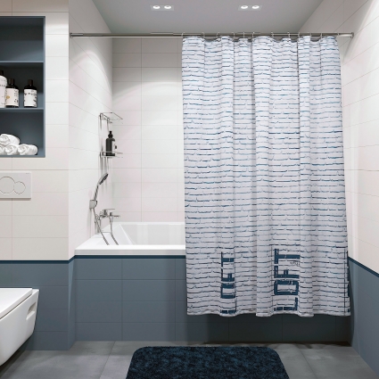 Штора для ванной Fora FOR-LT097 180х180 см, loft в современном стиле