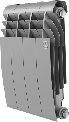Радиатор биметаллический Royal Thermo BiLiner 350 silver satin, 4 секции, серебро, 32x8.7x43 см