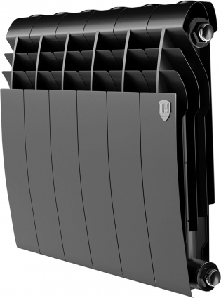Радиатор биметаллический Royal Thermo BiLiner 350 noir sable, 6 секций, черный, 48x8.7x43 см