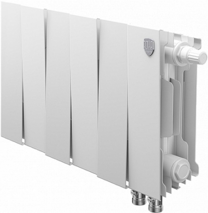 Радиатор биметаллический Royal Thermo Piano Forte 200 VDR bianco traffico, 6 секций, на площадь 7 кв.м., белый, 48x10x28 см