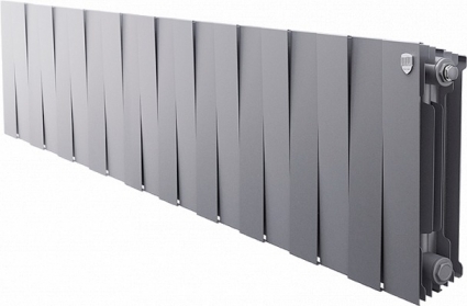 Радиатор биметаллический Royal Thermo Piano Forte 300 silver satin, 20 секций, на площадь 25 кв.м., серебро, 160x10x38 см