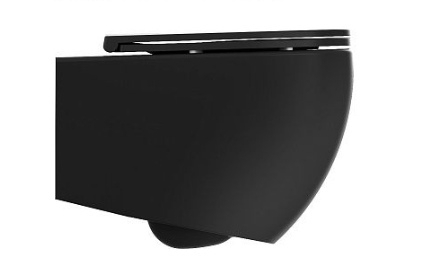 Подвесной унитаз ISVEA Infinity 10NF02001SV-2K безободковый, черный, матовый, овальный, 36.5x53 см