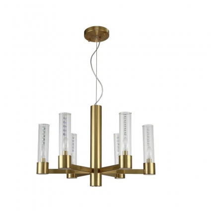 Подвесная люстра Crystal Lux OTONO SP6+1 BRASS/TRANSPARENTE в стиле модерн, цвет латунь