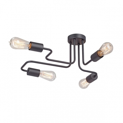 Потолочная люстра Vitaluce V4196-1/4PL в стиле лофт, цвет черный, мощность 160 Вт