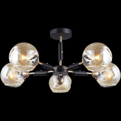 Потолочная люстра Illumico IL9474-5CSQ-79 BK AB в стиле модерн, цвет черный