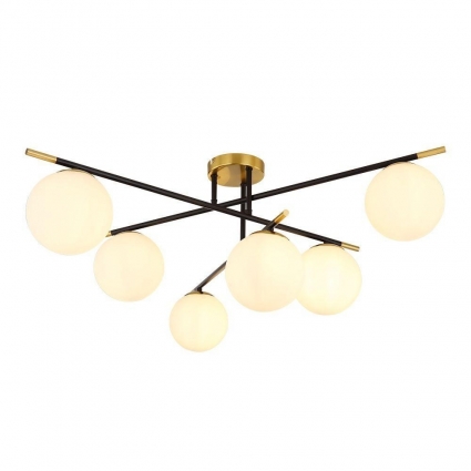 Потолочная люстра Arte Lamp Alcor A2224PL-6BK в современном стиле, цвет белый