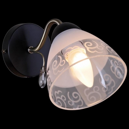 Бра Illumico IL0287-1WSQ-29 BK AB в восточном стиле, цвет античная бронза, мощность 40 Вт