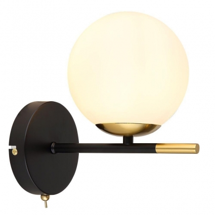 Бра Arte Lamp Alcor A2224AP-1BK в современном стиле, цвет белый, мощность 40 Вт
