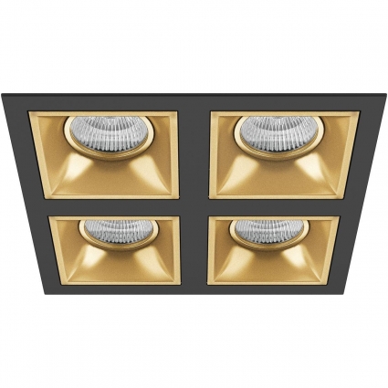 Встраиваемый светильник Lightstar Domino Quadro (214547+214503+214503+214503+214503) D54703030303 в стиле Хай-тек, цвет золотой