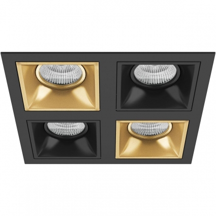 Встраиваемый светильник Lightstar Domino Quadro (214547+214503+214507+214503+214507) D54703070307 в стиле Хай-тек, цвет золотой