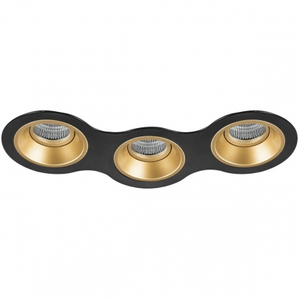 Встраиваемый светильник Lightstar Domino Quadro (214697+214603+214603+214603) D697030303 в стиле Хай-тек, цвет золотой