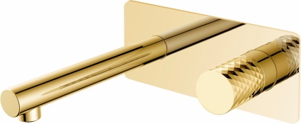 Смеситель для раковины Boheme Stick 125-GG С ВНУТРЕННЕЙ ЧАСТЬЮ, diamond gold, однорычажный, золото