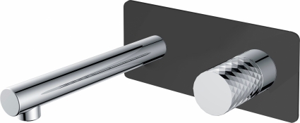 Смеситель для раковины Boheme Stick 125-BCR.2 С ВНУТРЕННЕЙ ЧАСТЬЮ, black/touch chrome, однорычажный, длина излива 18.5 см