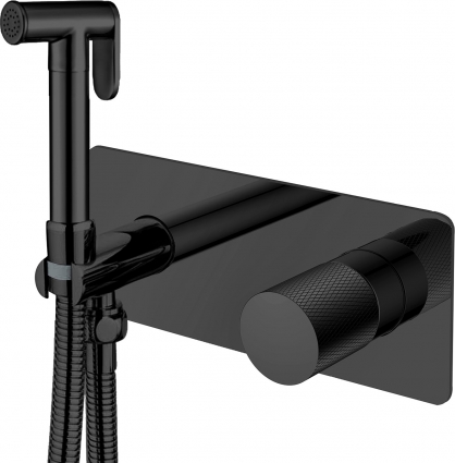 Гигиенический душ Boheme Stick 127-BB.2 со смесителем, С ВНУТРЕННЕЙ ЧАСТЬЮ, black/touch black, цвет черный