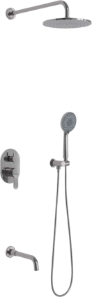 Душевой комплект Berges Wasserhaus Ventas 3R 073007 С ВНУТРЕННЕЙ ЧАСТЬЮ, хром, шланг металлический 150 см