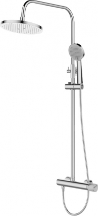 Душевая стойка Bronze de Luxe Focus 24612CM хром, мрамор, штанга 147.3 см, шланг металлический 150 см