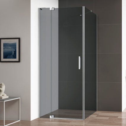 Душевой уголок Cezares Slider AH 1 80-70/80 Grigio Cr профиль хром, стекло серое, квадратный, двери распашные