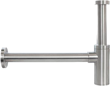 Сифон для раковины Remer SS958L сталь, выпуск боковой