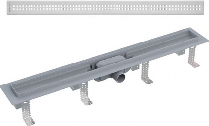 Душевой лоток AlcaPlast APZ9-Simple AG100201750 с решеткой и опорами, в пол около стены, выпуск боковой