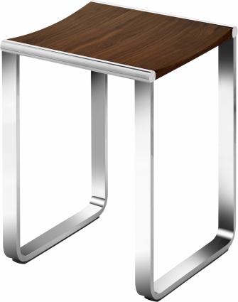 Табурет Keuco Elegance 11682 хром, шпон грецкого ореха, напольное