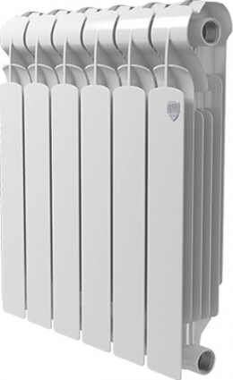 Радиатор биметаллический Royal Thermo Indigo Super+ 500 6 секций на площадь 11 кв.м., белый, 48x10x57.2 см