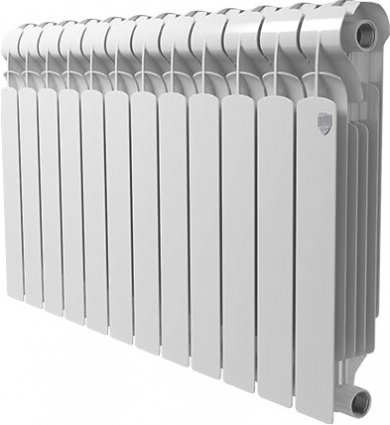 Радиатор биметаллический Royal Thermo Indigo Super+ 500 12 секций на площадь 21 кв.м., белый, 96x10x57.2 см