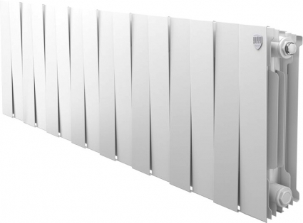 Радиатор биметаллический Royal Thermo Piano Forte 300 bianco traffico, 16 секций, на площадь 21 кв.м., белый, 128x10x38 см