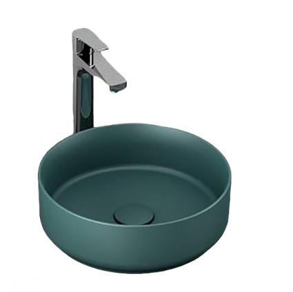 Накладная раковина ISVEA Infinity 10NF65036SV-2P 36х36 изумрудная круглая, цвет зеленый