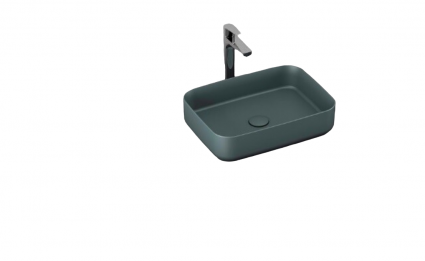 Накладная раковина ISVEA Infinity 10NF65050SV-2P 50х36 изумрудная прямоугольная, цвет зеленый