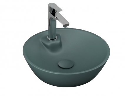Накладная раковина ISVEA SistemaY 10SY65045SV-2P 45х45 изумрудная круглая, цвет зеленый