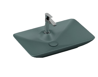 Накладная раковина ISVEA SistemaY 10SY50065SV-2P 64.4х39.5 изумрудная прямоугольная, цвет зеленый