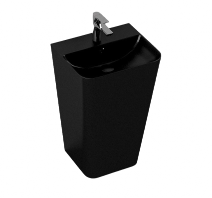 Напольная раковина ISVEA Sott’Aqua 10SQ37001SV-2N 50х42х83 черная прямоугольная, цвет черный